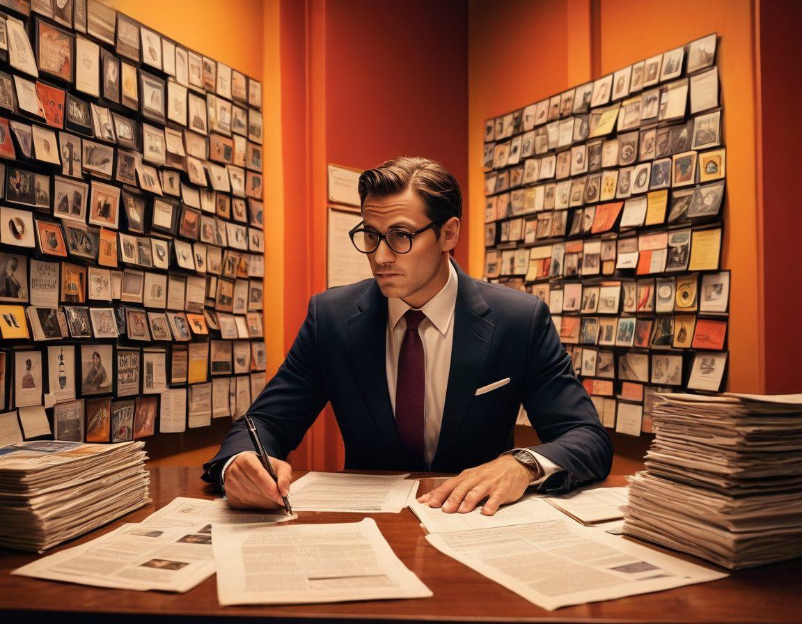 A visually striking collage of film reels, legal documents, and adult content symbols, intertwined with a shield symbolizing asset protection. Include a thoughtful adult content creator examining the legal aspects with a concerned yet determined expression. Surrounding them are soft-focus elements of a film set, blending creativity with caution. The color palette should be bold yet sophisticated, reflecting the duality of artistry and legality. super-realistic. vibrant colors. dramatic lighting.